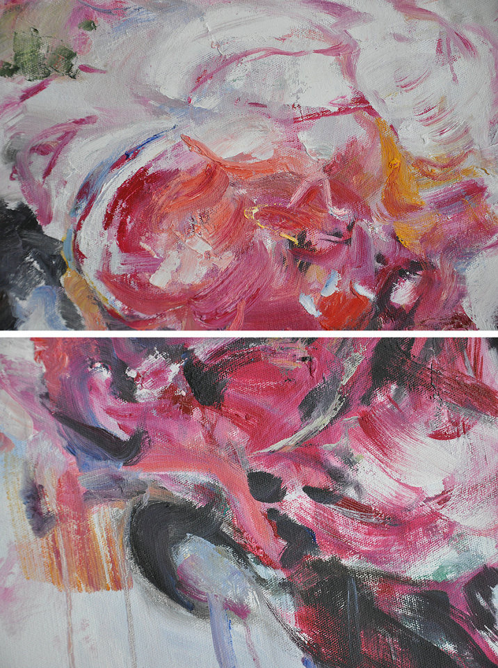 Abstract Flower Oil Painting Large Size Modern Wall Art #ABS0A7